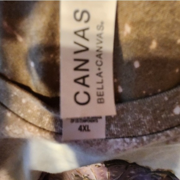 Bella Canvas Plus Size Pluck Off Tan and Purple Bleached Graphic T-Shirt 4XL - Picture 3 of 3